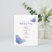 ブルーターコイズバイオレットウォーター蝶 招待状 (スタンド正面)