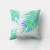 ブルーターコイズパームフロンズ クッション (裏面)