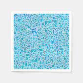 ブルーターコイズモザイクガラスタイルモダンシック スタンダードカクテルナプキン (正面)