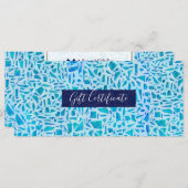 ブルーターコイズモザイクガラスタイル贈与証明書 (正面/裏面)