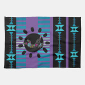 ブルーターコイズ南西ココペリ キッチンタオル (横)