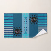 ブルーターコイズ南西ココペリ バスタオルセット (ハンドタオル)