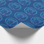 ブルーターコイズ占星術〔占星術の〕十二宮図スターサインアクエリアス ラッピングペーパー (角)