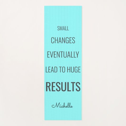 ブルーターコイズ感動的成功引用文 ヨガマット (正面)