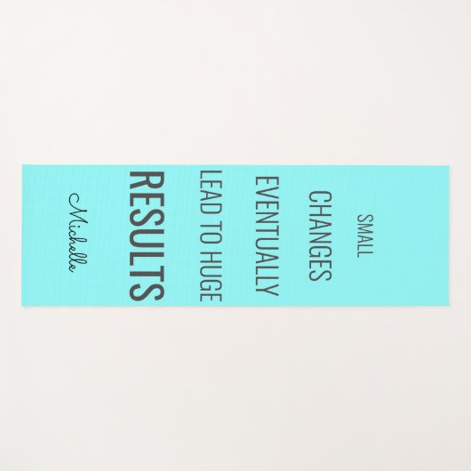 ブルーターコイズ感動的成功引用文 ヨガマット (正面(横))