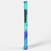 ブルーターコイズ抽象芸術大理石液体テクスチャ SAMSUNG GALAXYケース (右側面)