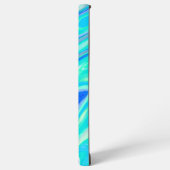 ブルーターコイズ抽象芸術大理石液体テクスチャ SAMSUNG GALAXYケース (左側面)