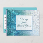 ブルーターコイズ結婚マンダラレシピカード ポストカード (正面/裏面)
