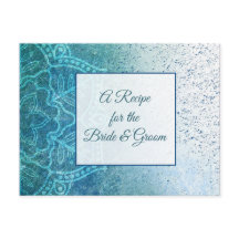 ブルーターコイズ結婚マンダラレシピカード