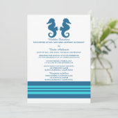 ブルーターコイズ航海のシーホース結婚式の招待 招待状 (スタンド正面)