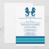 ブルーターコイズ航海のシーホース結婚式の招待 招待状 (正面/裏面)