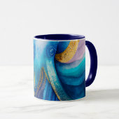 ブルーターコイズ金ゴールドタココーヒーマグ マグカップ (正面右)