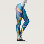 ブルーターコイズ金ゴールドタコレギンス レギンス (右)