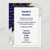 ブルータータンチェックの結婚プレイドレースの写真招待 招待状 (正面/裏面)