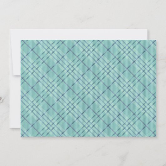 ブルータータンチェックカップルベビーシャワーfor Boy 招待状 (裏面)