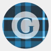 ブルータータンチェックプレイドモノグラムの ラウンドシール (正面)