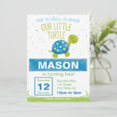 ブルータートル誕生日招待状 招待状 (スタンド正面)