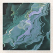 ブルータービュランスアクリル抽象芸術アート ガラスコースター (正面)