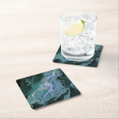 ブルータービュランスアクリル抽象芸術アート スクエアペーパーコースター (インサイチュ)