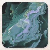 ブルータービュランスアクリル抽象芸術アート スクエアペーパーコースター (正面)