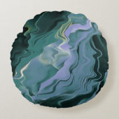 ブルータービュランスアクリル抽象芸術アート ラウンドクッション (正面)