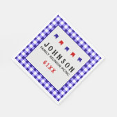 ブルータ市松模様にブルクロスサマーピクニックパーティー スタンダードランチョンナプキン (角)