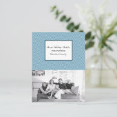 ブルーダイアゴナルフェスティバルストライプズホリデーフォト シーズンポストカード (スタンド正面)