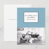 ブルーダイアゴナルフェスティバルストライプズホリデーフォト シーズンポストカード (正面/裏面)