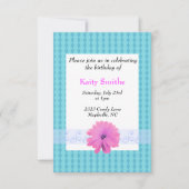 ブルーダイアモンズおよびフローラ誕生日招待状 招待状 (正面)