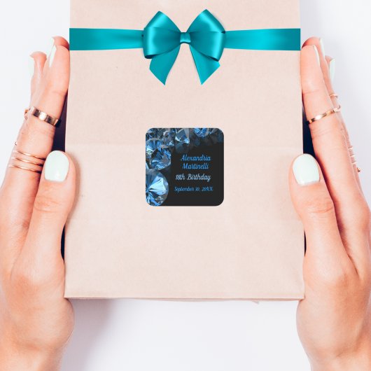 ブルーダイアモンズブラックパーティーの好意 スクエアシール