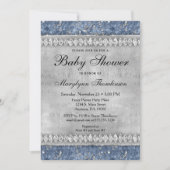 ブルーダイアモンズベビーシャワー招待状ボーイきらきら光る 招待状 (正面)