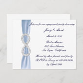 ブルーダイアモンドインフィニティ婚約パーティ招待状 招待状 (正面/裏面)