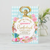 ブルーダイアモンドウォッチアリスインオネダーランド誕生日 招待状 (スタンド正面)