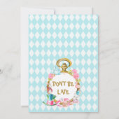 ブルーダイアモンドウォッチアリスインオネダーランド誕生日 招待状 (裏面)