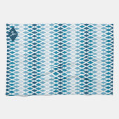 ブルーダイアモンドモノグラグラデーションム キッチンタオル (横)