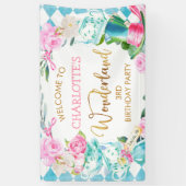 ブルーダイヤモンドアリスインワンダーランド誕生日 横断幕 (縦)