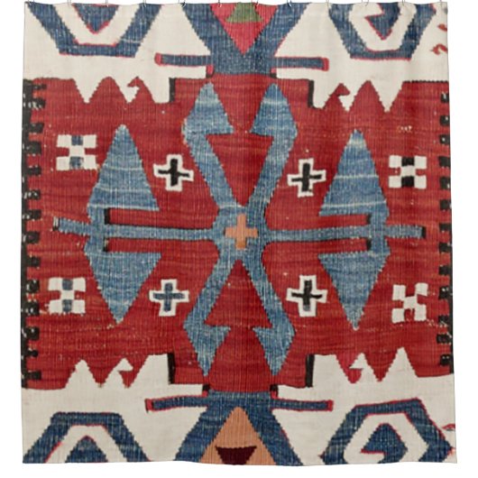 ブルーダイヤモンドアロー紺屋II 19世紀オーセンティック シャワーカーテン (正面)