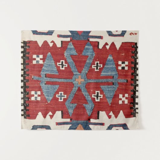 ブルーダイヤモンドアロー紺屋II 19世紀オーセンティック タペストリー (正面(横))