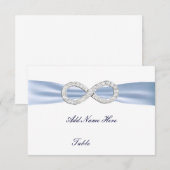 ブルーダイヤモンドインフィニティウェディングテーブルプレースカード 招待状 (正面/裏面)
