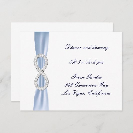 ブルーダイヤモンドインフィニティ結婚式の受付カード 招待状 (正面/裏面)