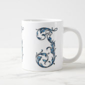 ブルーダイヤモンドスタッド「J」モノグラム専門マグカップ ジャンボコーヒーマグカップ (右)