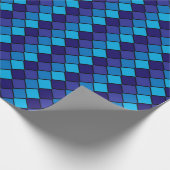 ブルーダイヤモンドチェックのラッピング紙 ラッピングペーパー (角)