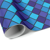 ブルーダイヤモンドチェックのラッピング紙 ラッピングペーパー (ロールコーナー)