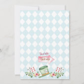 ブルーダイヤモンドハートアリス一面一誕生日 招待状 (裏面)