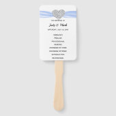 ブルーダイヤモンドハート結婚式 プログラム ハンドファン (正面)