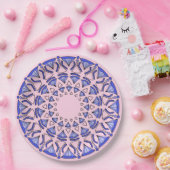 ブルーダイヤモンドパターン紙プレート ペーパープレート (パーティー)