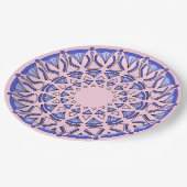 ブルーダイヤモンドパターン紙プレート ペーパープレート (アングル)