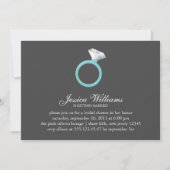 ブルーダイヤモンドリングや輪ブライダルシャワー 招待状 (正面)