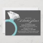 ブルーダイヤモンドリングや輪ブライダルシャワー 招待状 (正面)