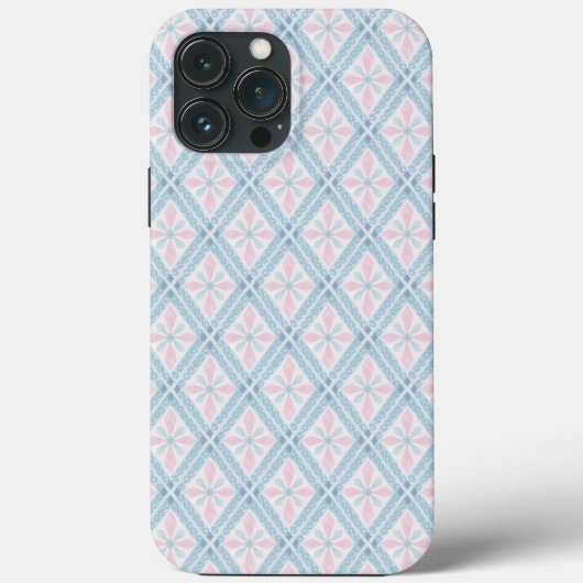 ブルーダイヤモンド幾何学模様 Case-Mate iPhoneケース (裏面)